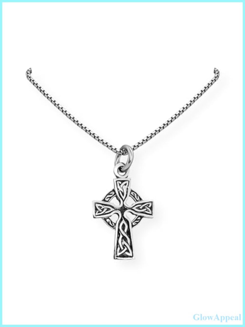 Sterling Silver Celtic Cross Pendant Necklace Dainty Religious Jewelry for